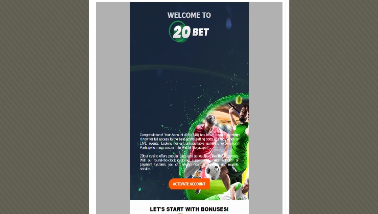 20Bet NZ Confirm Registration