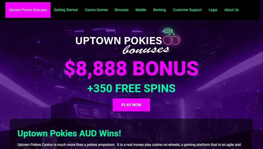 Layout of Uptown Pokies